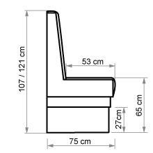 Skizze der Polsterbank Diner