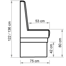 Skizze der Polsterbank Diner
