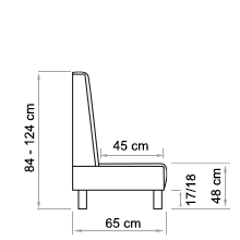 Skizze der Polsterbank Domino