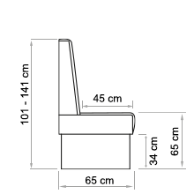 Skizze der Polsterbank Domino