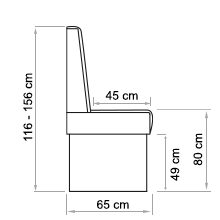 Skizze der Polsterbank Domino