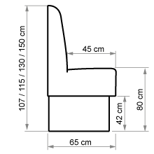Skizze der Polsterbank Remo