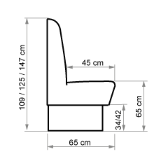 Skizze der Polsterbank Roma