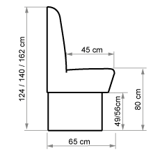 Skizze der Polsterbank Roma