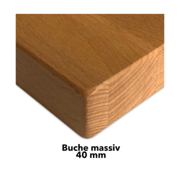 Tischplatte, Buche massiv, 40mm stark