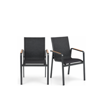 KETTLER® Terrassenstuhl "Diamond", stapelbar, Outdoorgewebe, anthrazit