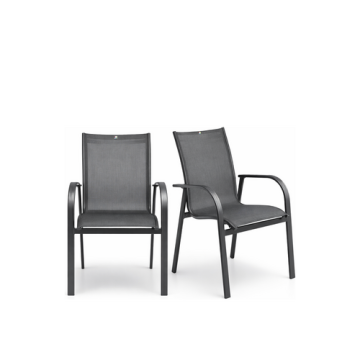 KETTLER® Terrassenstuhl "Tampa" – stapelbarer Armlehenstuhl in anthrazit