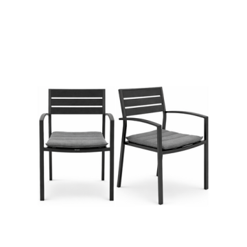 KETTLER® Terrassenstuhl "Rouen", anthrazit, stapelbar, Aluminium, inkl. Kissen