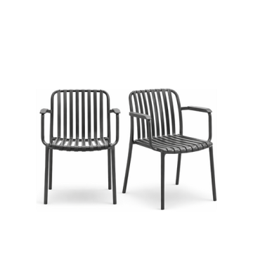 KETTLER® Terrassenstuhl "Lago-AL" – stapelbarer Armlehenstuhl in grau
