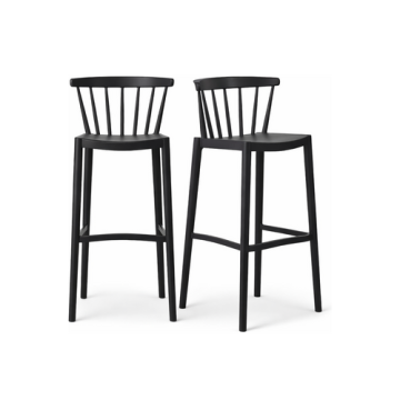 Barhocker "Windson" aus Kunststoff in schwarz, stapelbar