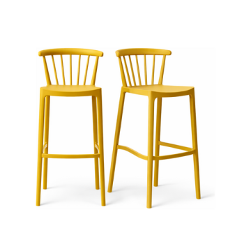 Barhocker "Windson" aus Kunststoff in ocker/gelb, stapelbar