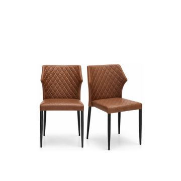 Stapelstuhl "Louis" in cognac mit Metallgestell