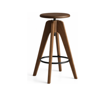 Holzhocker "Tom" mit 61-72 cm Höhe für Hotel und Gastronomie