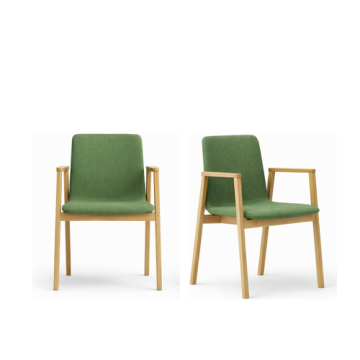 FAMEG Designer Holzstuhl "ATU HS-B-2302" mit Armlehne – Ideal für Gastronomie, Hotel & Lobby | Mit Polsterung
