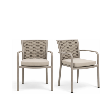 Terrassenstuhl "Doe" in Grau/Beige