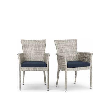 Terrassensessel "Nizza" - Inklusive Sitzkissen in navy-blau