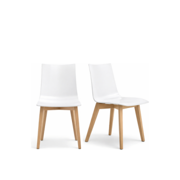 Kunststoffstuhl mit Holzgestell "Zebra Antishock Natural Solid" 2806