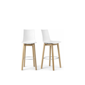 Barhocker "Zebra Natural - 2810" mit Sitzschale aus Kunststoff