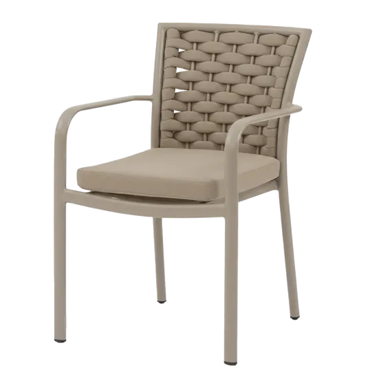 Terrassenstuhl "Doe" in Grau/Beige
