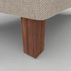 Detailansicht eines konischen Holzfußes aus Buche